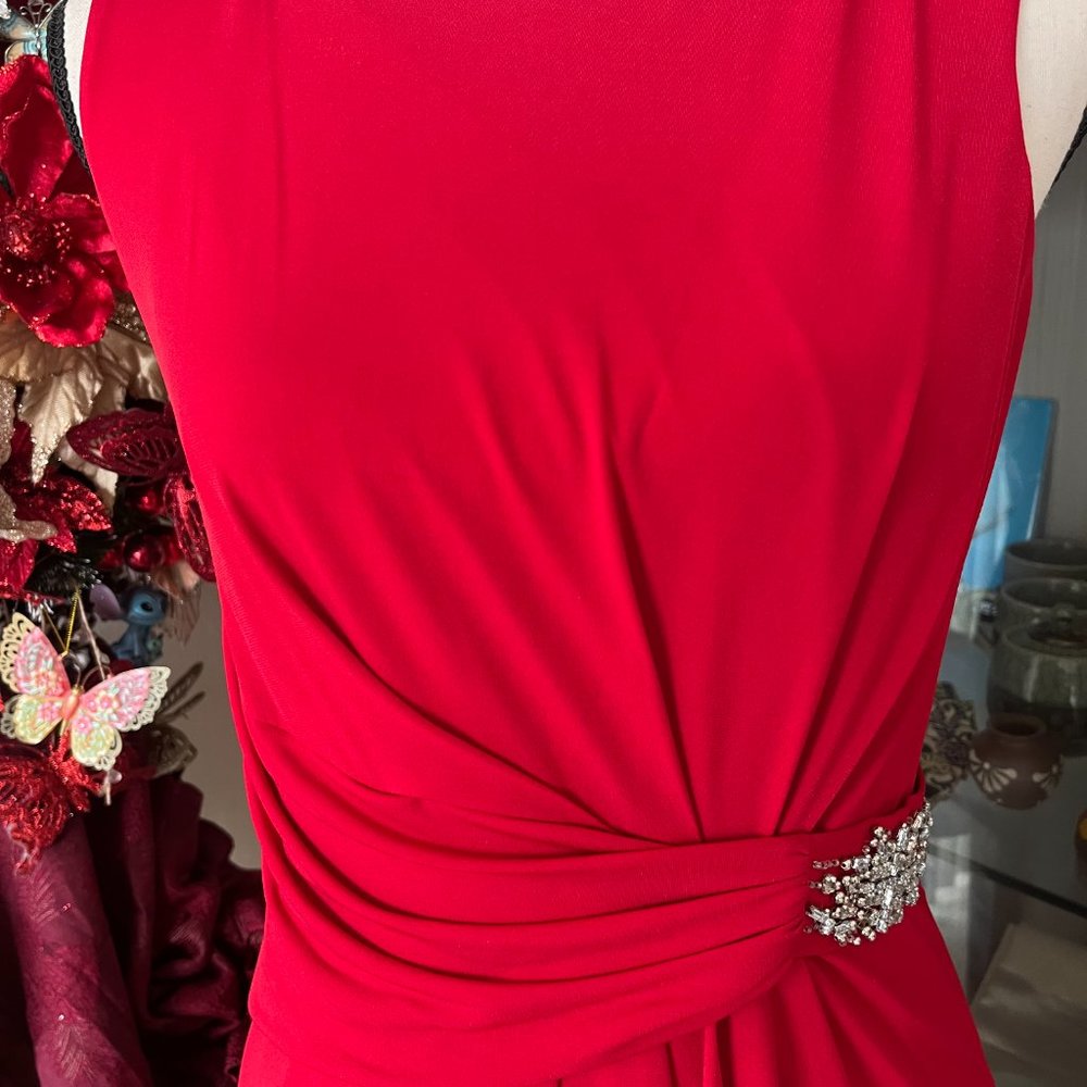 Ellen Tracy-Simple Yet Class Fire Engine Red Dress - image 3